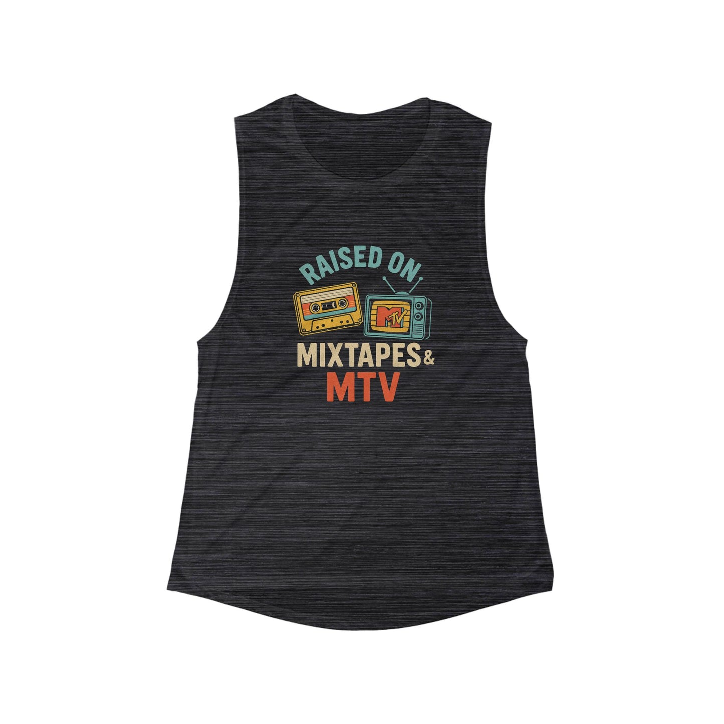 Raised on Mixtapes & MTV Women's Muscle Tank Top