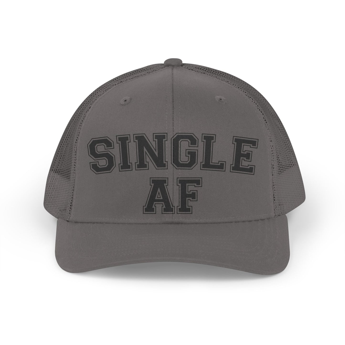 Single AF Trucker Hat — Retro Mesh Baseball Cap for Singles, Bachelorette & Casual Wear