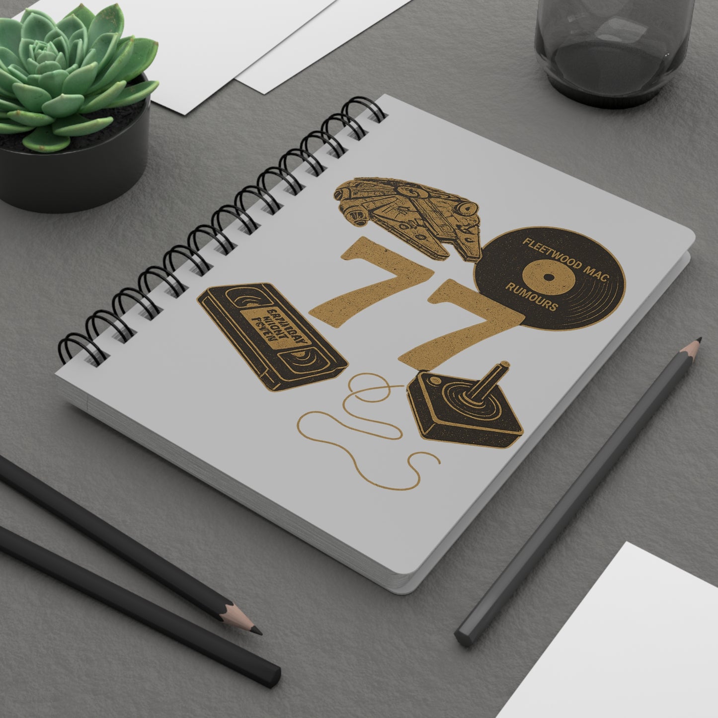 Retro 70s Music Notebook — '77 Spiral Journal