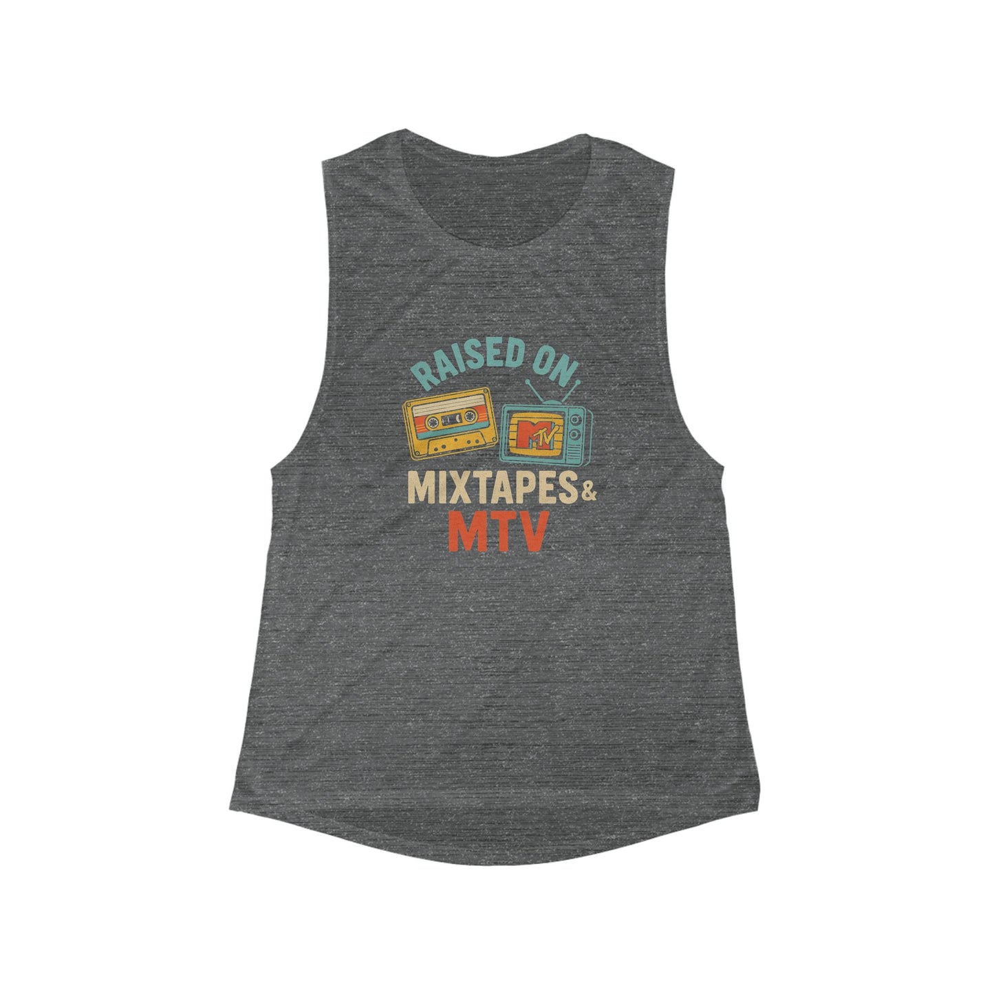 Raised on Mixtapes & MTV Women's Muscle Tank Top