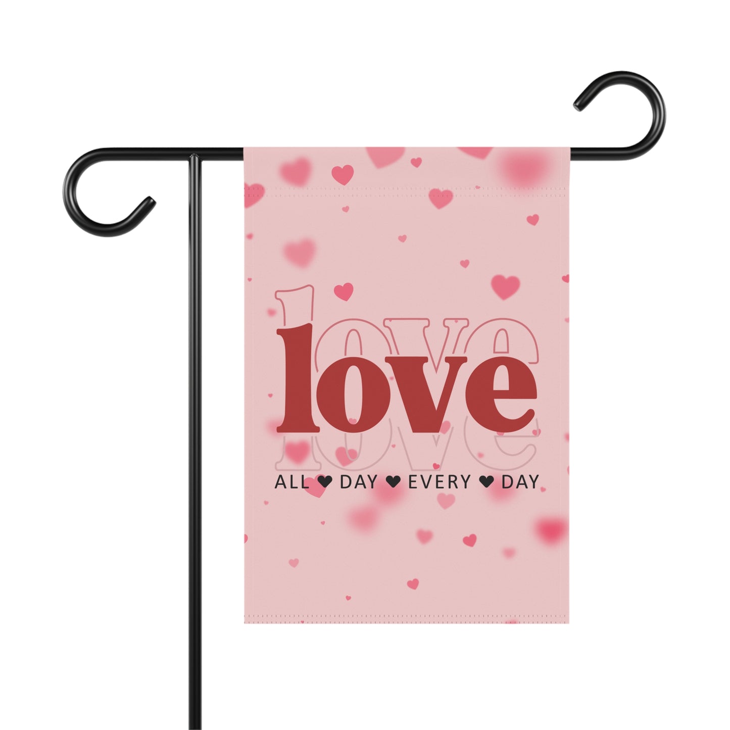 Love Garden Flag — 'love' All Day Every Day Pink Heart Outdoor Banner