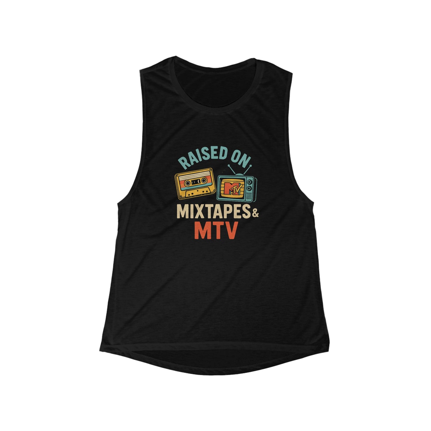 Raised on Mixtapes & MTV Women's Muscle Tank Top