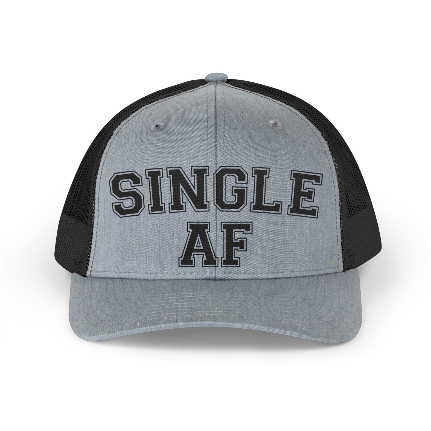 Single AF Trucker Hat — Retro Mesh Baseball Cap for Singles, Bachelorette & Casual Wear