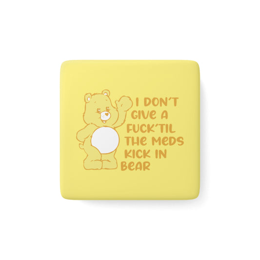 Funny Care Bear Magnet, Cute Kitchen Decor, Gift for Friends, Fridge Magnet, Quirky Home Accent, I Don't Give A